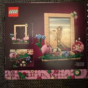 Brand New Lego Pink Floral Photo Frame with LEGO Bunny Ear Bag